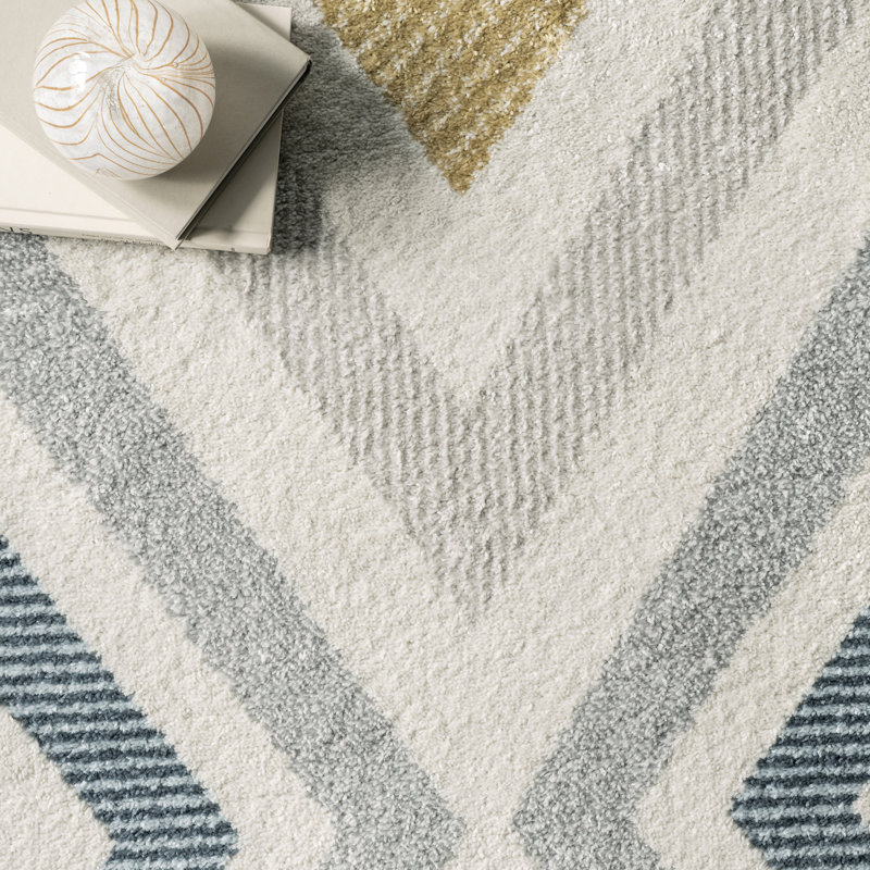 Oliver Magallanes Contemporary Chevron Power Loom Beige/Pink